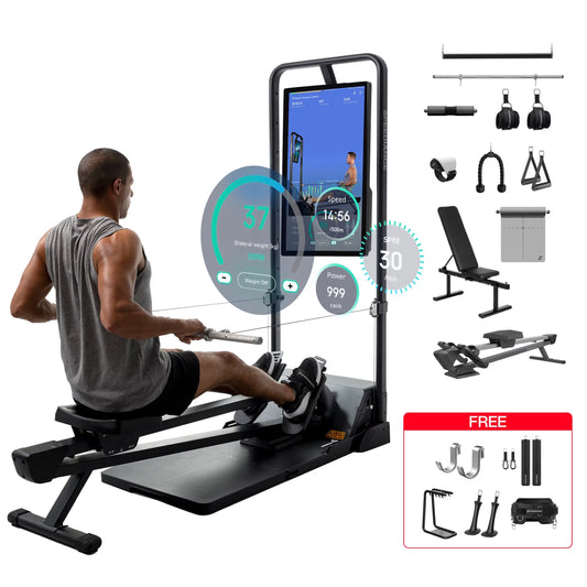 AI Smart Home Gym, All-In-One Digital Weight Workout Machine for Squat, Strength, Cardio, HIIT